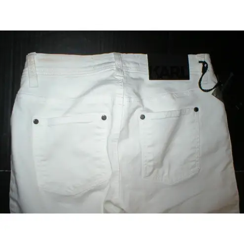 Karl Lagerfeld New NWT Designer White Jeans Womens Zipper Legs Skinny 27 Italy