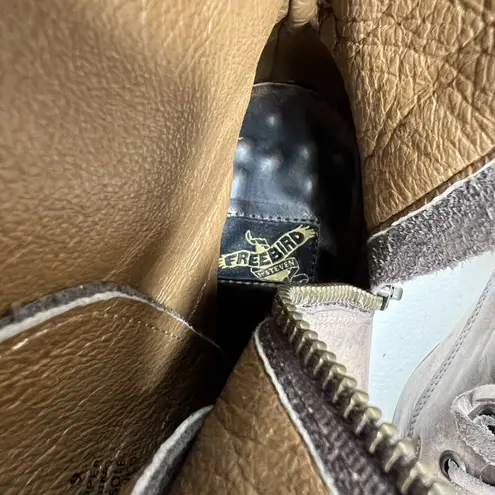 Freebird by Steven Size 9 Holis Boots Leather Heeled Zip Lace Up Brown Women's