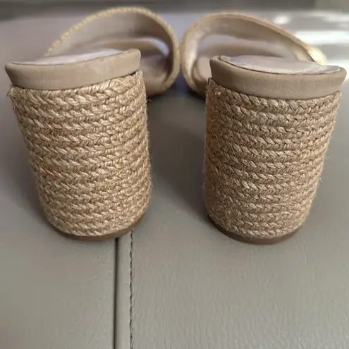 Raye Tan Braided Block Heel Slip On Mule Sandals Women’s Size 9