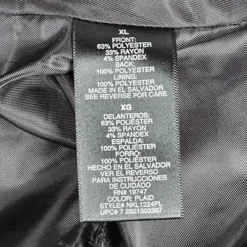 Norma Kamali  Plaid Vest Womens XL Gray Black Formal‎ Lined Pockets Sleeveless