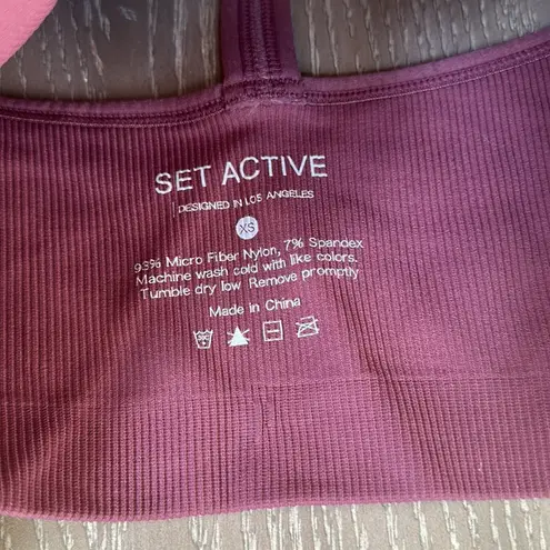 Set Active Sculptflex Ribbed V Bra in Canyon