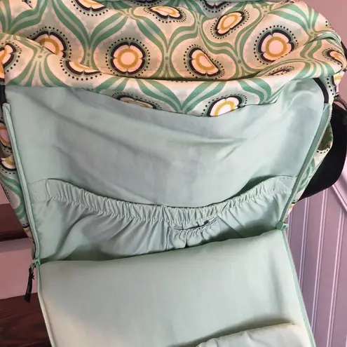 PETUNIA PICKLE BOTTOM Green Yellow Floral Backpack Adjust Crossbody Baby Bag