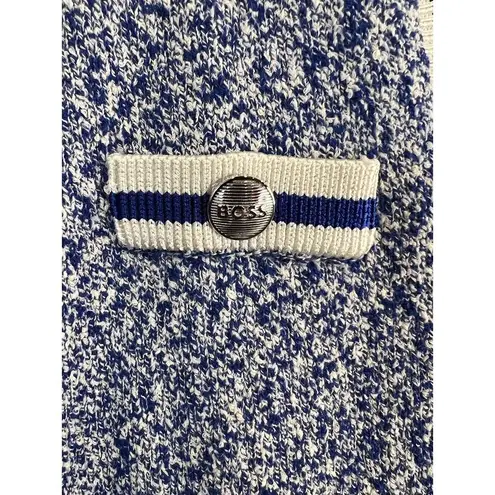 Hugo Boss NWT Women's C Folonia V-Neck Cardigan Sweater Size Medium Blue White