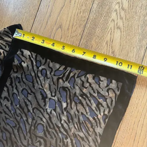 Velvet Burn Out Zebra Print Scarf Silk Blend Wild Animal Black Cream Silver Rust