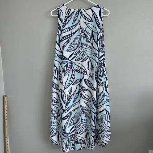 Fresh Produce ADA Palm Leave Print Dress Sleeveless Sz XS Hi Low Hem