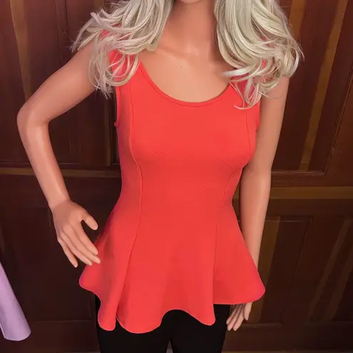 Chetta B Vibrant Coral Peplum Tank