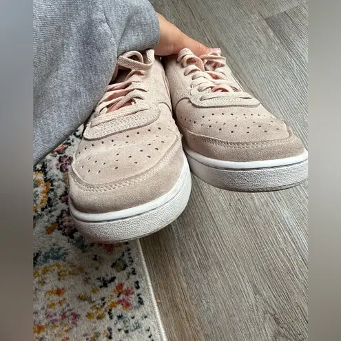 Nike  Court Vision AF1 Sneakers Suede Pink Light Pink Casual Wear Size 9.5