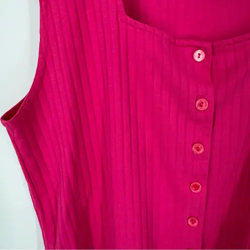 Vintage Denim Republic Pink Ribbed Button