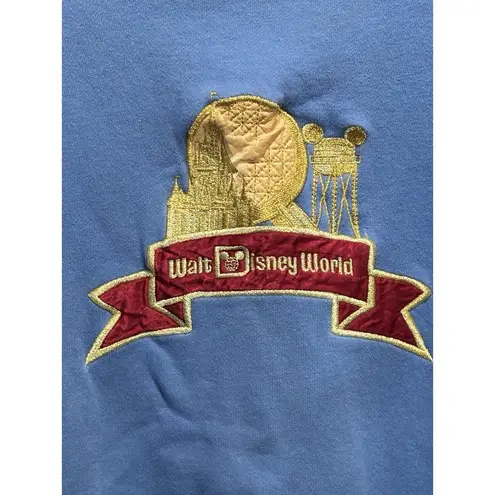 Mickey Inc Blue/Gold "Walt Disney World" Long Sleeve Crew Size S/M Embroidered Blue