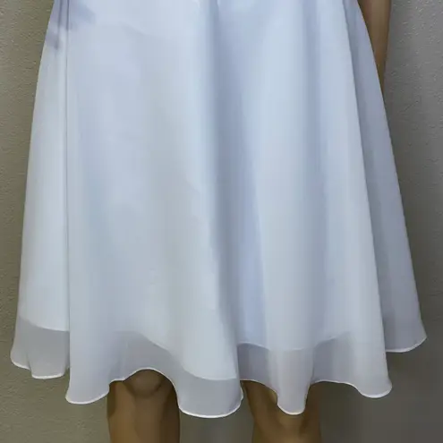 JJ's House NWT JJ’s House A-line V-Neck Mini Chiffon Homecoming Dress Ivory Ruffle sz 18W