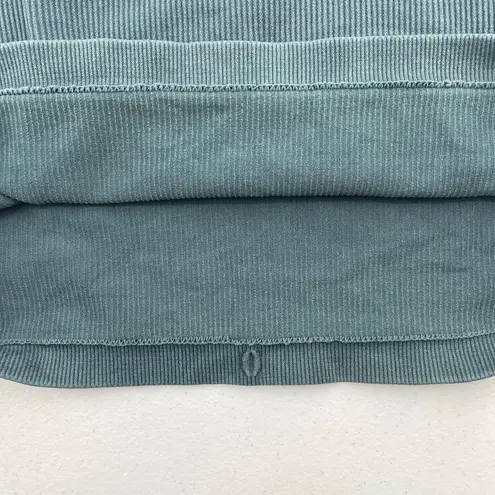 Habit Women’s O/S Top Ribbed Tank Reversible Crop Yoga Pilates Scoop Crew Neck Green