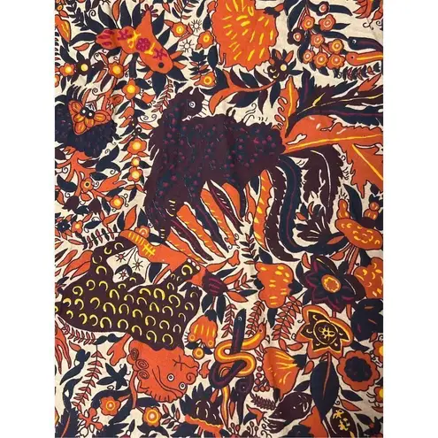Vintage Khorosho Java Print Garden of Eden Long Exotic Maxi Wrap Skirt One Size Orange Size undefined
