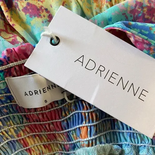 Adrienne Multicolor Snakeskin Tiered Mini Dress Size Small NWT Bright Cute Fun