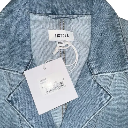 Pistola NWT Grover Light Blue Denim Short Sleeve Jumpsuit SMALL in Disoriented