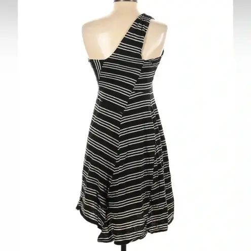 Anthropologie  Maeve Black & White Stripe Moka One-Shoulder Dress Size XS