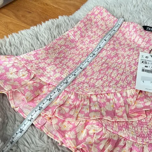 ZARA  Pink Floral Print Mini Skirt NWT XS