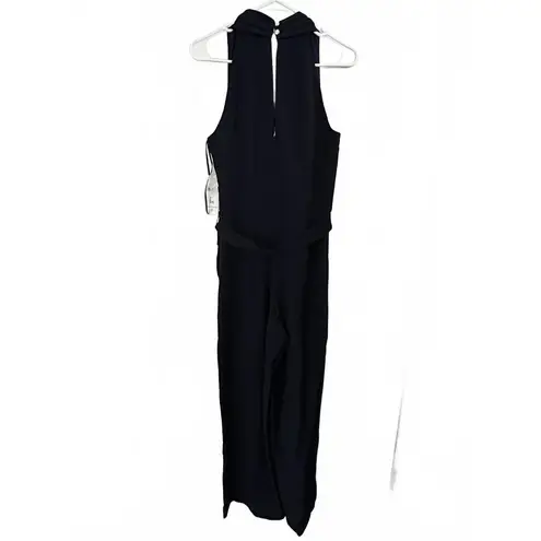 Julia Jordan Tie Waist Wide Leg Halter Jumpsuit Navy Blue Size 6 NWT