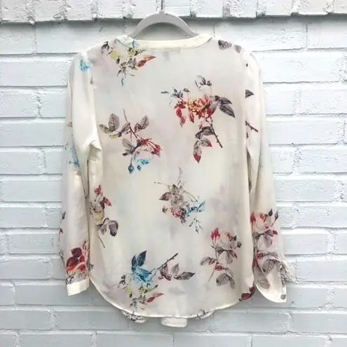 Daniel Rainn PINTUCK FLORAL WHITE TUNIC TOP PS