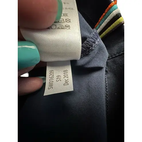 Smartwool Sport Dress Size XS Blue/Black Short Sleeve Merino Wool Blend #I18-8