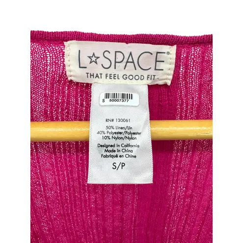 L Space Wailea Knit Cover Up Dress Pink Linen Blend Mini Boho Resort Beach S Size 10