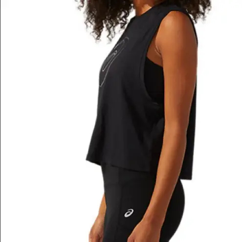 ASICS HIGH SHINE SPIRAL A TANK size small color: black nwt.  brand - Image 2