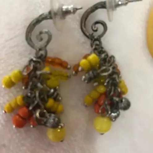 Set yellow beaded bracelet & earrings Yellow