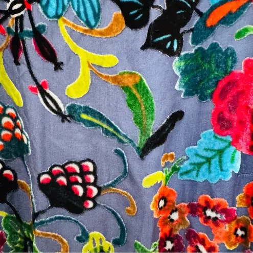 Johnny Was burnout velvet Floral Midi Dress NEW