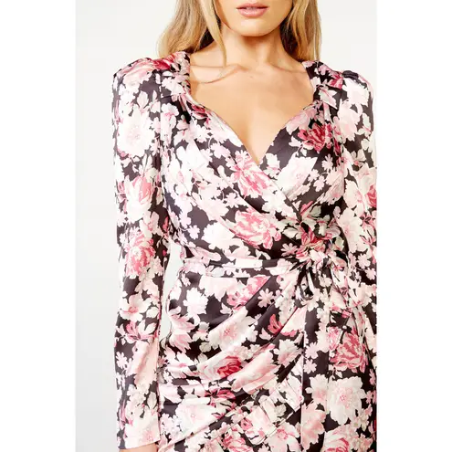 Bardot Womens Dress Size 12 Mini Floral Black Ruffle Samara Rose Garden NEW