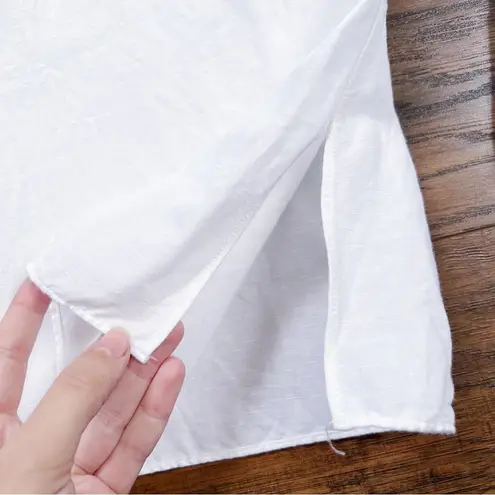 NATORIous • linen blouse ruffle popover eyelet cut out luxury cream white