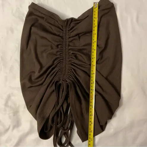 SheIn  Brown Sleeveless Ruched Tie Top S Casual Bohemian Coconut Girl Fairycore