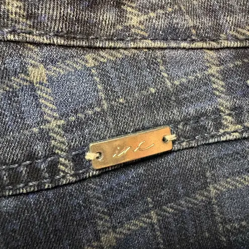 Blue Skinny Jeans with Plaid Pattern Size 0