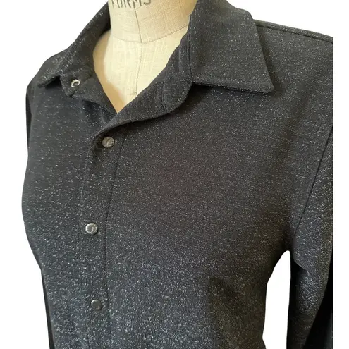 Vintage 90s Todd Oldham Jeans Buttondown Shirt in Black & Silver Size Medium