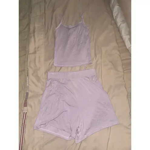 SKIMS Sleep Set Size XXS iris mica purple Tank Top & Shorts Pajamas FLAWS