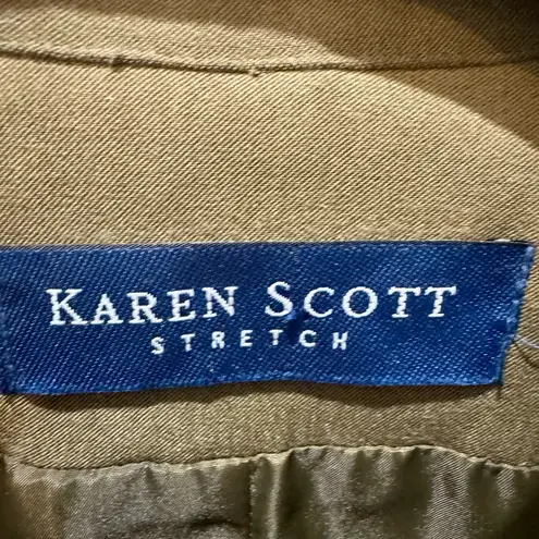 Karen Scott Olive Green Stretch Blazer Size 12