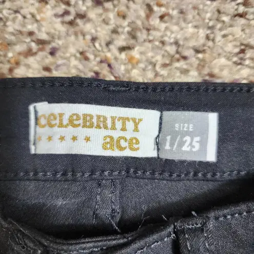 Celebrity Ace Women's Shorts Black Studded Denim Size Teens 1/25