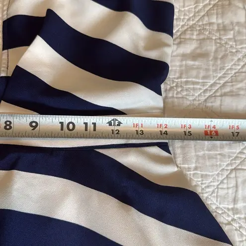 NWT Luxe Blue and White Halter Fit and Flare Mesh Back Cocktail Dress Size L Size L