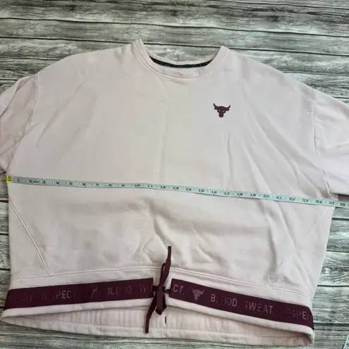 Under Armour  Womens Charged Pullover Sweatshirt Pink Maroon L LG Large Tie Waist