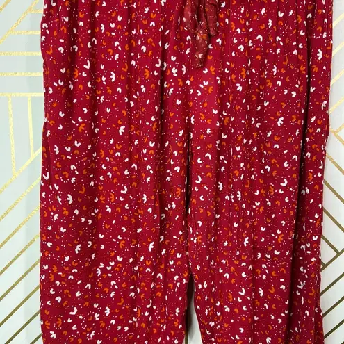 Poupette St. Barth  Red Sky Rayon Georgette Foe Printed Pants Size US XS