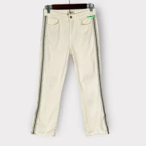 L'Agence Nadia Side-Tape Jeans Cream Women's Sz 25 NWT