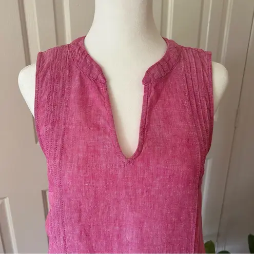 Sigrid Olsen  - 100% Linen Pink Sleeveless Dress With Pockets - Size SMALL