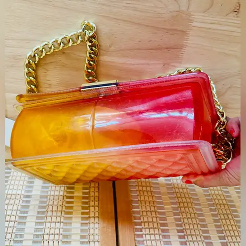 Risotto Orange pink jelly bean golden chain crossbody bag purse