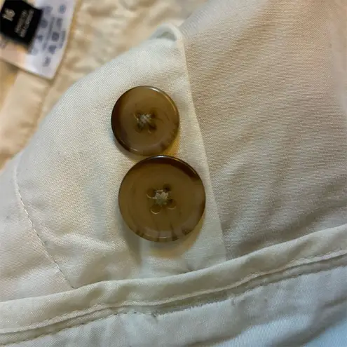 Lands' End Woman's Khaki Chino Shorts Beige Size 16 Casual Summer Tan