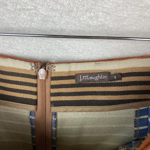 J. McLaughlin ‎ Indigo Montecito Striped Pencil Skirt Size 4 Career Classic