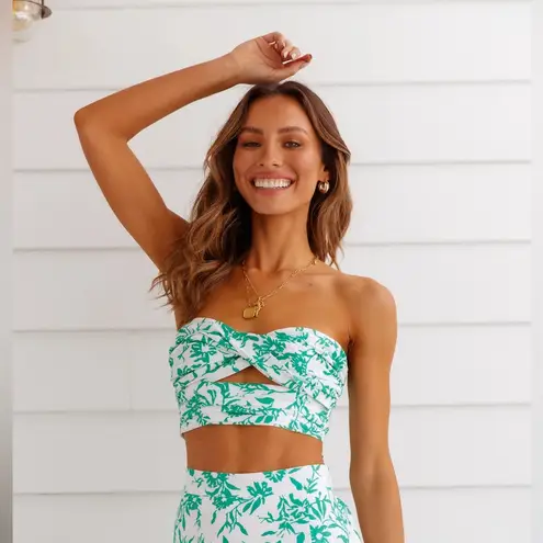 RUNAWAY THE LABEL RUNAWAY AYLA CROP TOP GREEN