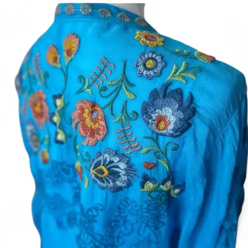 Johnny Was extremely heavily embroidered bell sleeved Maverick blouse NWT RARE