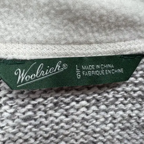 Woolrich 1/4 Zip Pullover Sweater Womens L Winter White Heather Ramie Wool NEW