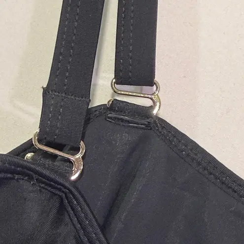 HOLI PICK Black One Piece Swimsuit 18W Off Shoulder Ruffle Criss Cross