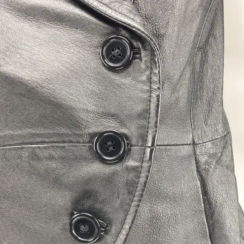 Newport News  leather jacket blazer peplum pockets dark academia rocker size 4