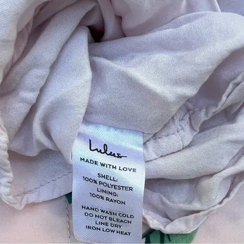 Lulu’s Exotic Adventures Blush Tropical Print Skort Romper pink and green size L Size L