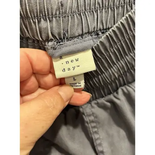A New Day  Pants‎ Women's Large Gray Blue Purple Joggers Elastic Waist Drawstring